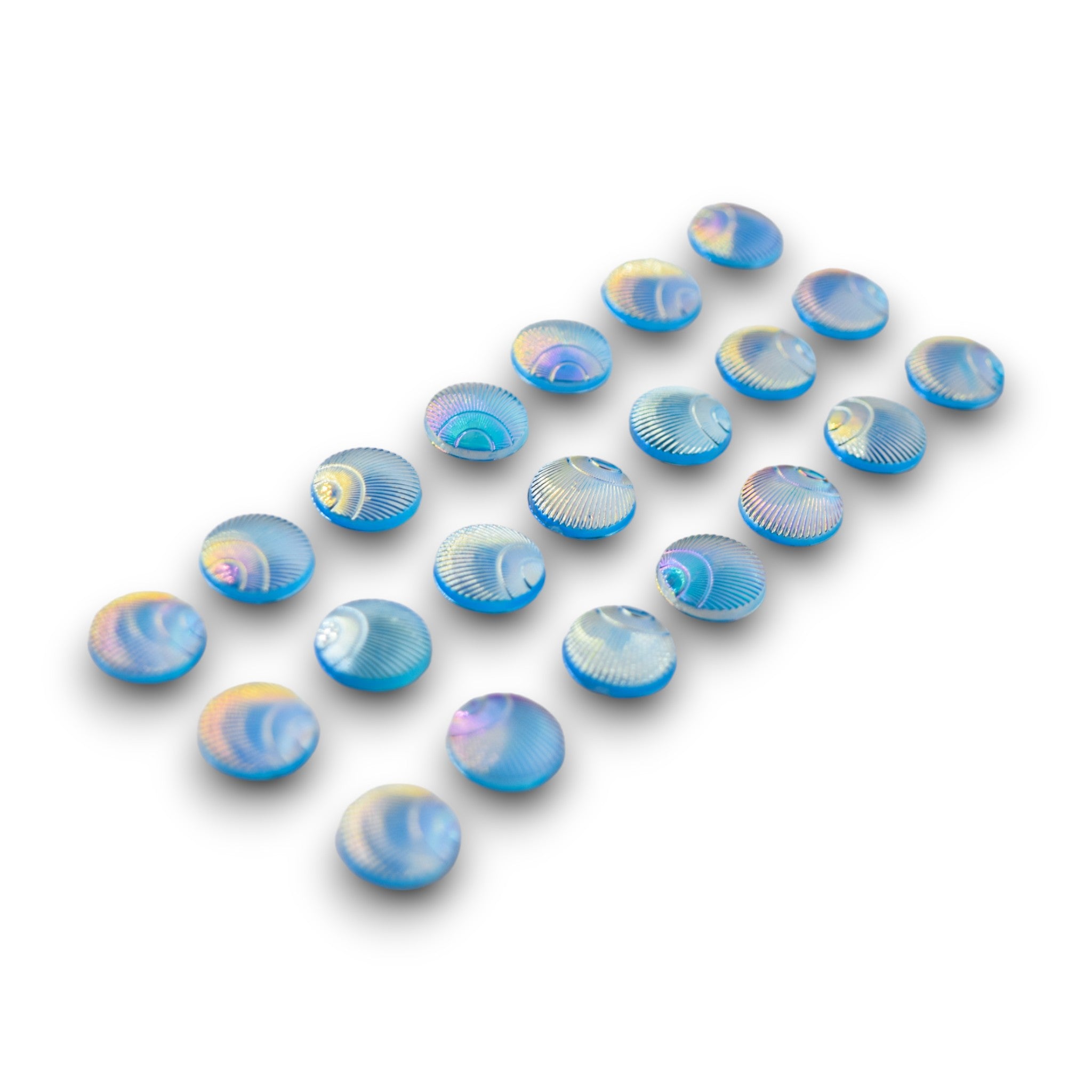 Blue Iridescent Seashell Gems